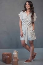 Conjunto Short Sálvia Off White.