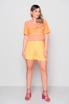 Conjunto Laranja Aplicações Em Paetês E Modelagem Solta