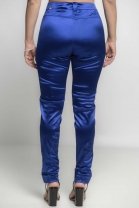 Calça Acetinada Azul Caneta 