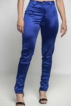 Calça Acetinada Azul Caneta 