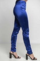 Calça Acetinada Azul Caneta 