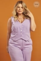 Conjunto de Calça e Colete Lilás Plus Size 