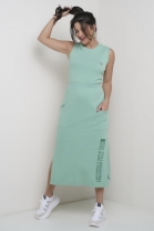 Vestido Midi Cavado Verde 