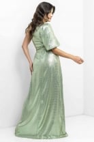 Vestido Longo Manga Única Verde 