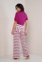 Conjunto de Calça Listrada e Blusa Pink 