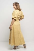 Vestido Midi com Amarração Caramelo