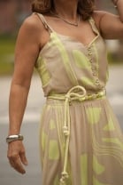 Vestido Longo Alças Finas Estampado 