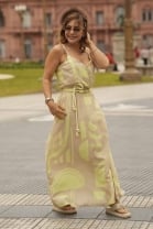 Vestido Longo Alças Finas Estampado 