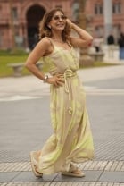 Vestido Longo Alças Finas Estampado 