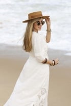 Vestido Longo Off White Bordado 