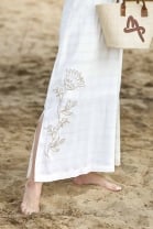 Vestido Longo Off White Bordado 