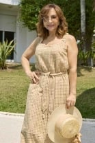 Vestido Longo Fluido Laise Bege 