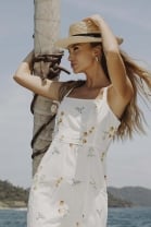 Vestido Midi Bordado Off White