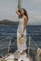 Vestido Midi Bordado Off White