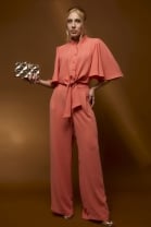 Conjunto de Calça e Blusa com Amarração Laranja