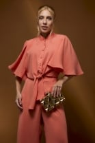 Conjunto de Calça e Blusa com Amarração Laranja