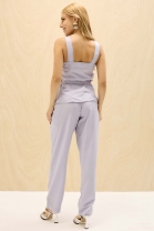 Conjunto de Calça e Blusa com Cinto Azul 