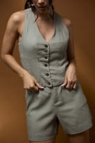 Conjunto de Short e Colete Cropped Verde 