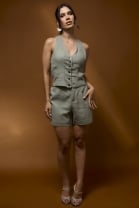 Conjunto de Short e Colete Cropped Verde 