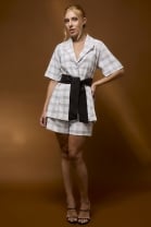 Conjunto de Short com Maxi Camisa Xadrez 