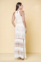 Vestido Longo em Tela Cru 