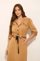 Conjunto de Saia Midi e Blusa Caramelo 