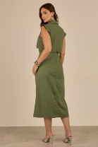 Vestido Midi Verde Militar