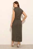 Conjunto de Saia e Cropped com Pregas Militar