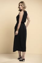 Vestido Midi com Transpasse Preto 