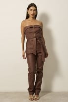 Conjunto de Calça e Blusa Tomara que Caia Marrom 