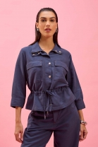 Conjunto de Calça e Parca Azul Marinho 