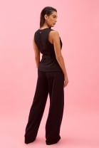 Conjunto de Calça e Colete com Cinto Preto 