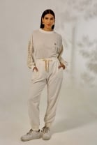 Conjunto de Calça e Blusa em Malha Off White 