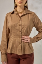 Camisa Acinturada Marrom 
