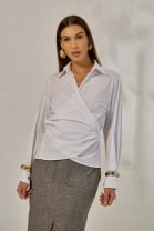 Camisa Branca com Transpasse 