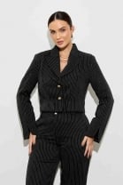 Conjunto de Calça e Blazer Curto Risca de Giz 