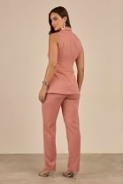 Conjunto de Calça e Colete Rosa 