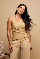 Blusa Assimétrica Aveia