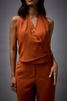 Conjunto de Calça e Colete Ferrugem