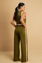 Conjunto de Calça e Colete Cropped Verde