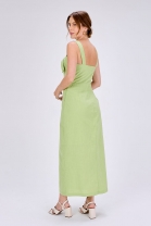 Vestido Midi Transpasse Frontal Verde