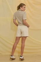 Conjunto de Short e Blusa Listrada Cru