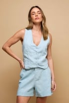 Conjunto de Short e Colete Azul