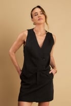 Conjunto de Short Saia e Colete Preto