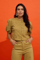 Blusa de Renda Verde Oliva