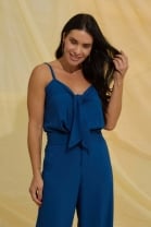 Conjunto de Calça Cós Alto e Blusa Azul