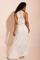 Vestido Longo Soltinho Litrado Off White 