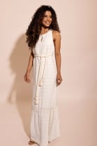 Vestido Longo Soltinho Litrado Off White 