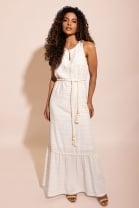 Vestido Longo Soltinho Litrado Off White 