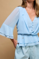 Camisa com Transparência Azul
